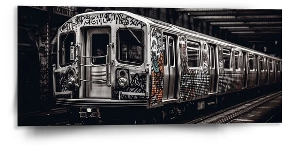 Sablio Obraz Městské metro s graffiti - 110x50 cm