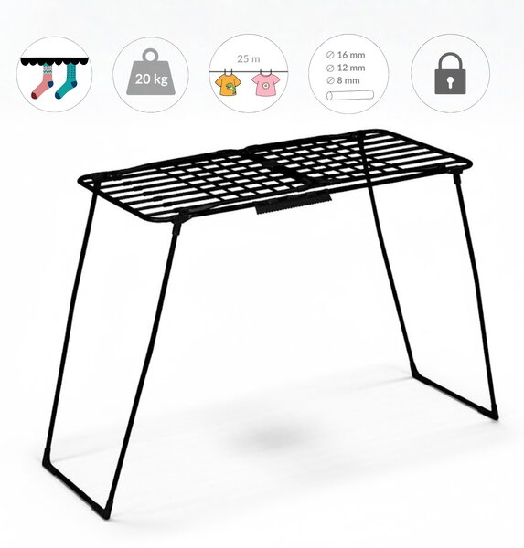 Teleskopický sušák na prádlo s výklopnými rameny, 200-260 cm, SVARTO