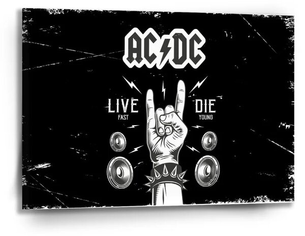 Sablio Obraz ACDC Live fast, die young - 90x60 cm