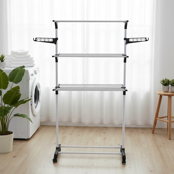 Vertikální sušák na prádlo s místem na ramínka, 160 cm, ALTO