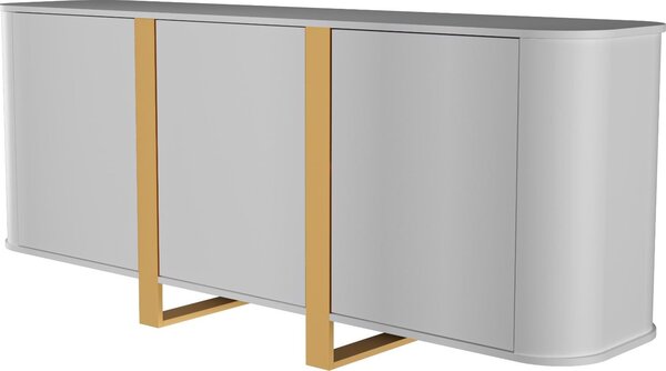 BDW, komoda se 3 dvířky, styl glamour, 190x78 cm, kamenný příborník