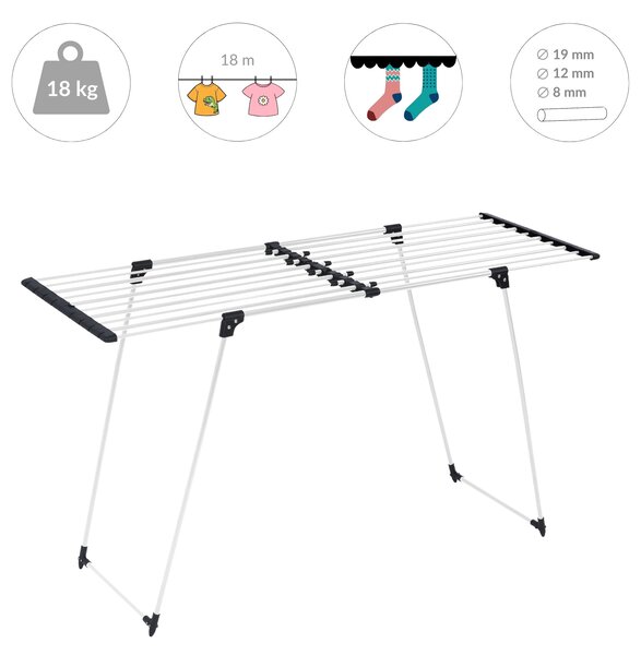 Teleskopický sušák na prádlo, 100-163 cm, LALEA