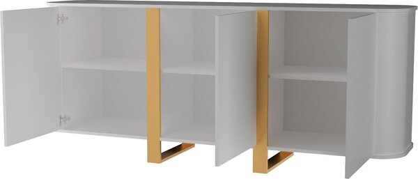 BDW, komoda se 3 dvířky, styl glamour, 190x78 cm, kamenný příborník