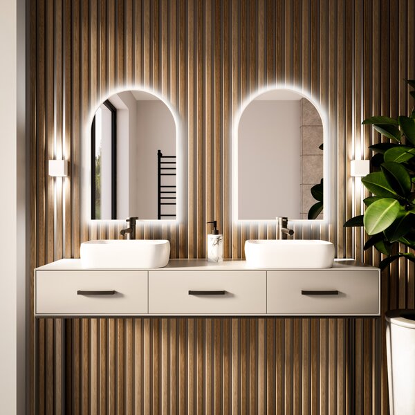 Baltica Design Tiny Border Pastille Cut zrcadlo 60x140 cm s osvětlením bílá 5904107929903