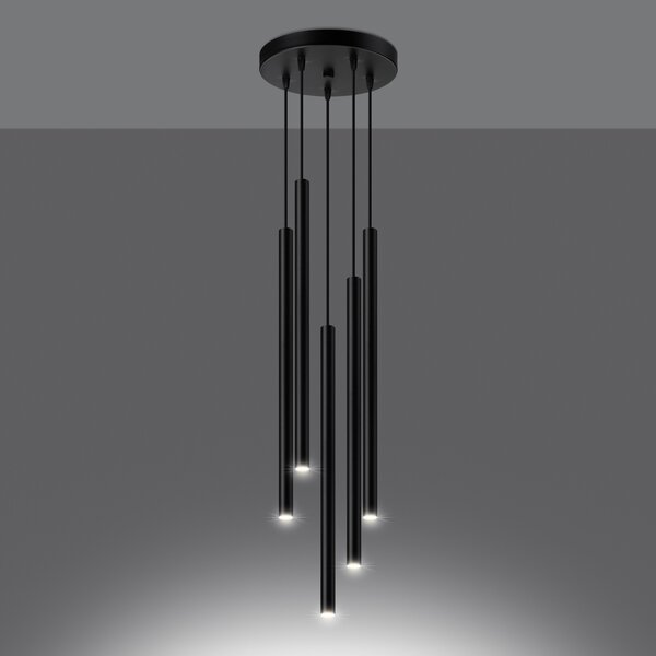 Sollux Lighting Závěsné svítidlo PASTELO 5P černé