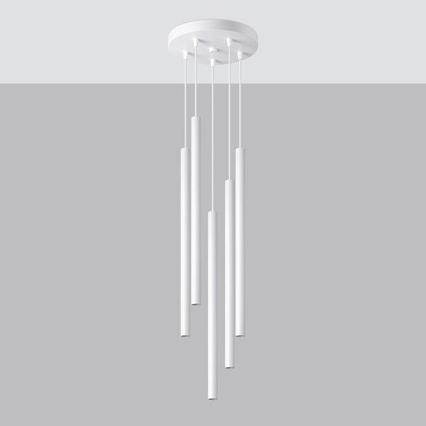 Sollux Lighting Závěsná lampa PASTELO 5P bílá