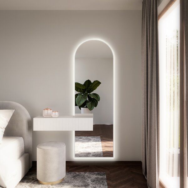 Baltica Design Tiny Border Pastille Cut zrcadlo 60x140 cm s osvětlením bílá 5904107929903