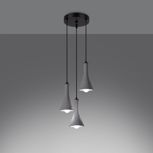 Sollux Lighting Závěsné svítidlo REA 3P beton