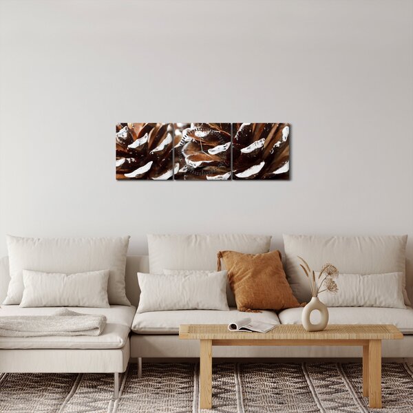 Obraz - Šišky (s hodinami) (90x30 cm)