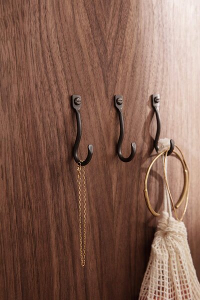 Ferm Living Sada háčků Curvature Hooks, black brass