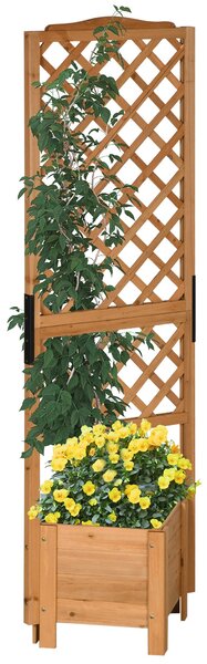 Zvýšený truhlík s mřížkou na květiny - 54,5L x 52W x 180H cm - Předem ošetřené smrkové dřevo | Aosom