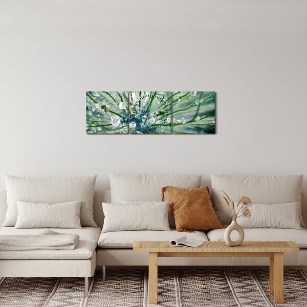 Obraz - Makro snímek květu (s hodinami) (90x30 cm)