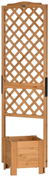 Zvýšený truhlík s mřížkou na květiny - 54,5L x 52W x 180H cm - Předem ošetřené smrkové dřevo | Aosom
