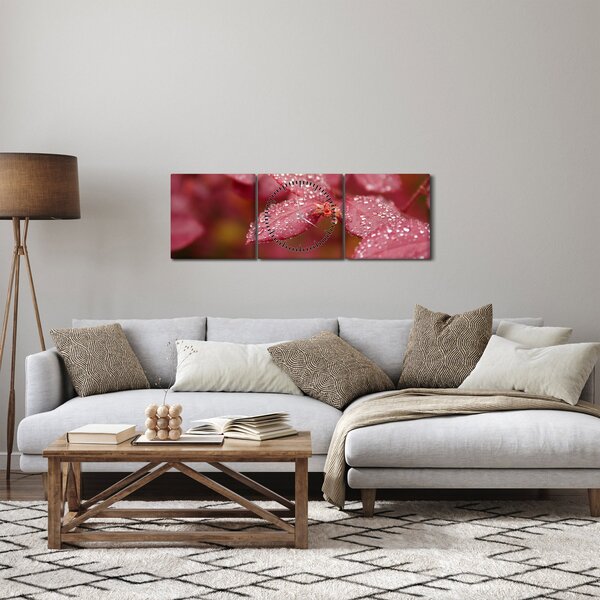 Obraz - Makro snímek lístku (s hodinami) (90x30 cm)