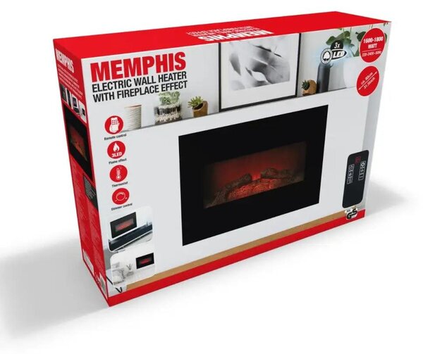 Elektrická krbová kamna Kamna MEMPHIS 2020 LED 62x48x13,5 cm 2000W s ventilátorem