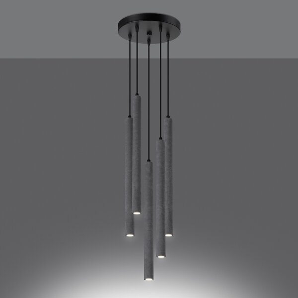 Sollux Lighting Závěsné svítidlo PASTELO 5P betonové