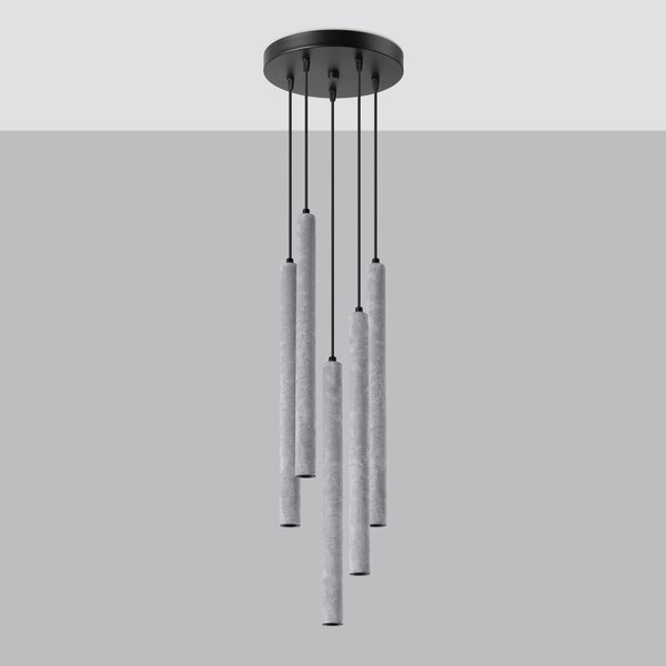 Sollux Lighting Závěsné svítidlo PASTELO 5P betonové