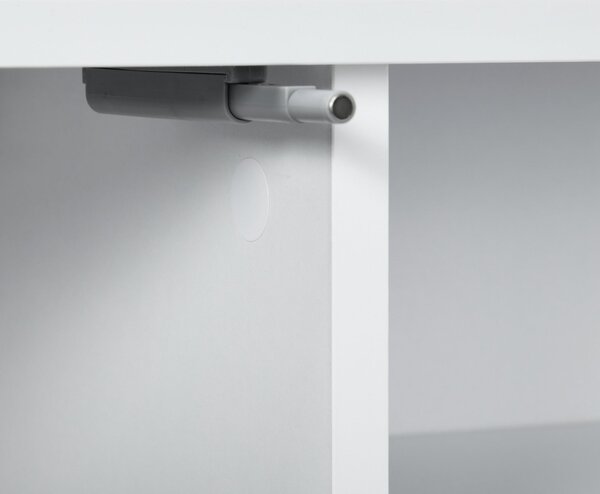 HOMCOM Nástěnný televizní stolek v moderním stylu - 2 skříňky, 2 centrální nika a 2 otvory pro správu kabelů 140 x 30 x 30 cm bílá | Aosom