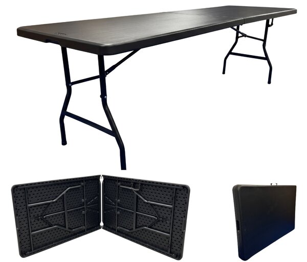 TENTino Skládací stůl 240x76 cm BLACK PŮLENÝ