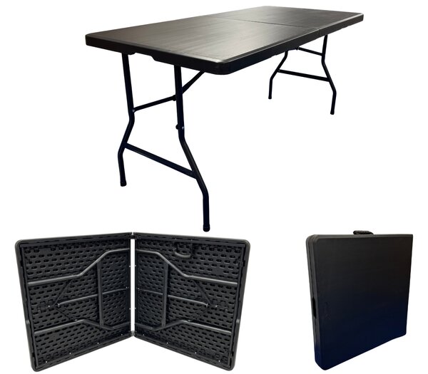 TENTino Skládací stůl 152x76 cm BLACK PŮLENÝ