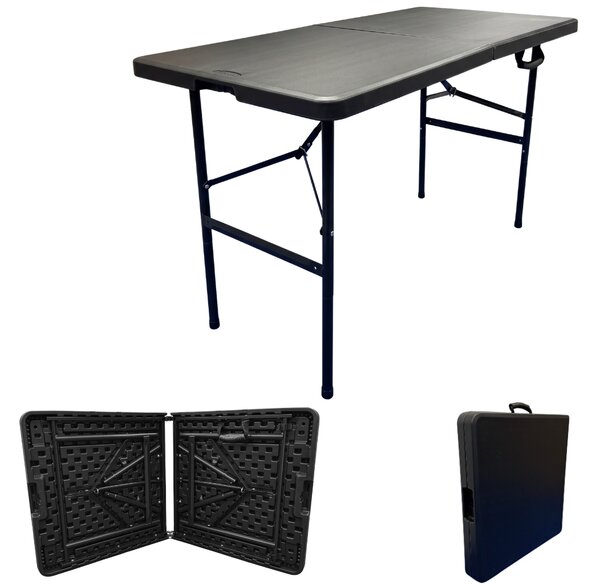 TENTino Skládací stůl 122x60 cm BLACK PŮLENÝ