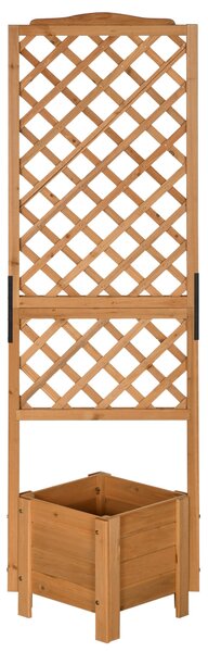 Zvýšený truhlík s mřížkou na květiny - 54,5L x 52W x 180H cm - Předem ošetřené smrkové dřevo | Aosom