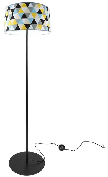 Podlahová lampa GARO, 1x textilní stínítko se vzorem (výběr ze 3 barev), (výběr ze 3 barev konstrukce), O