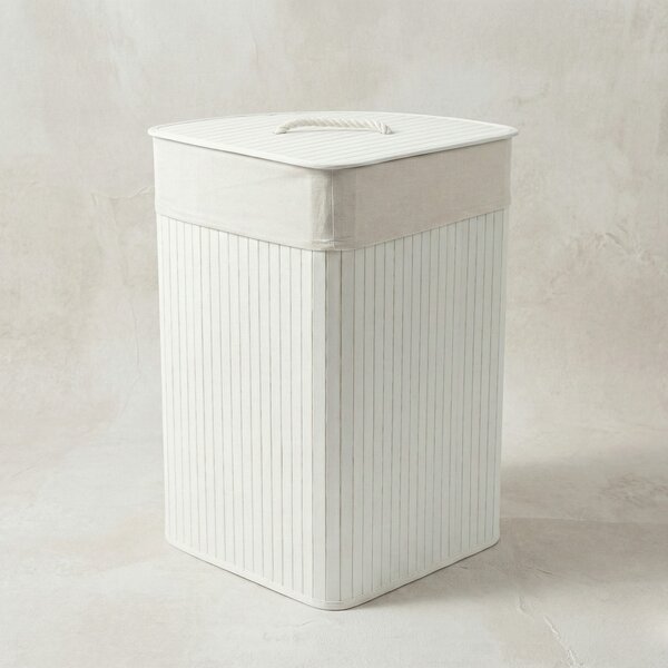 Rohový koš na prádlo ARCO, bambus, 60 l