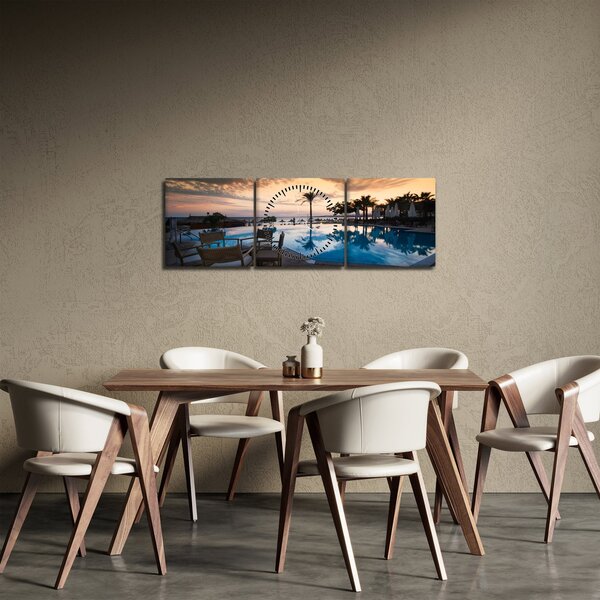 Obraz - Resort u moře (s hodinami) (90x30 cm)