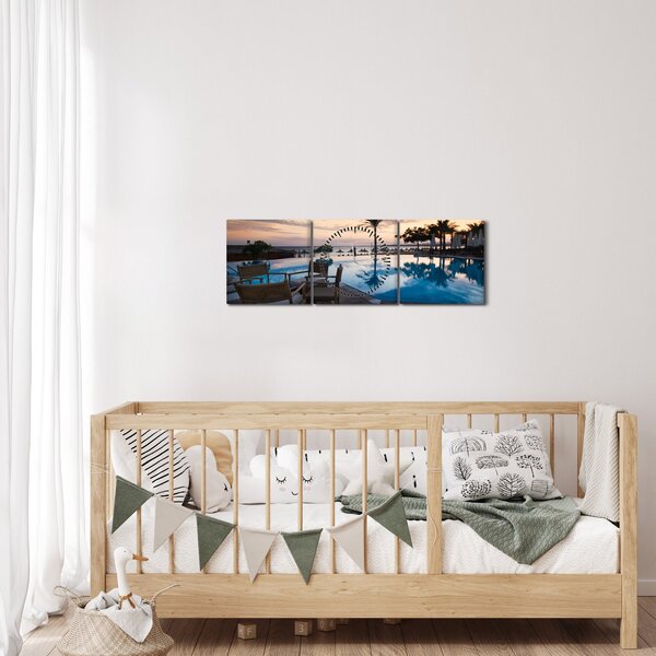 Obraz - Resort u moře (s hodinami) (90x30 cm)