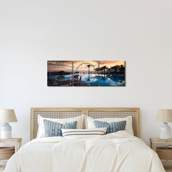 Obraz - Resort u moře (s hodinami) (90x30 cm)