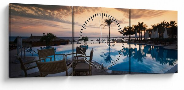 Obraz - Resort u moře (s hodinami) (90x30 cm)