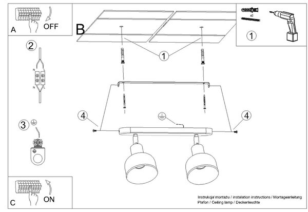 Sollux Lighting Stropní svítidlo ELBA 2 bílé