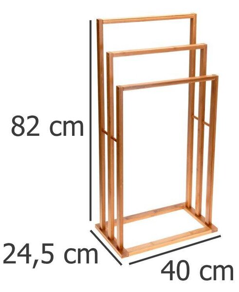 Koupelnový věšák na ručníky BAMBOO, 3 ramenný