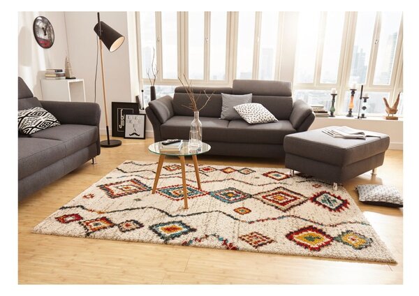 Krémový koberec Mint Rugs Geometric, 80 x 150 cm