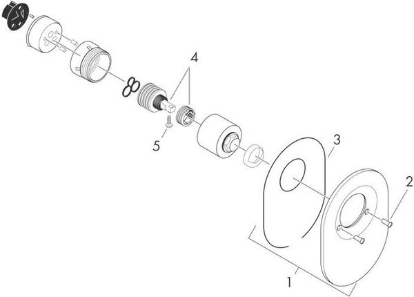 Hansgrohe sada pro přestavbu skryté sprchové baterie chrom