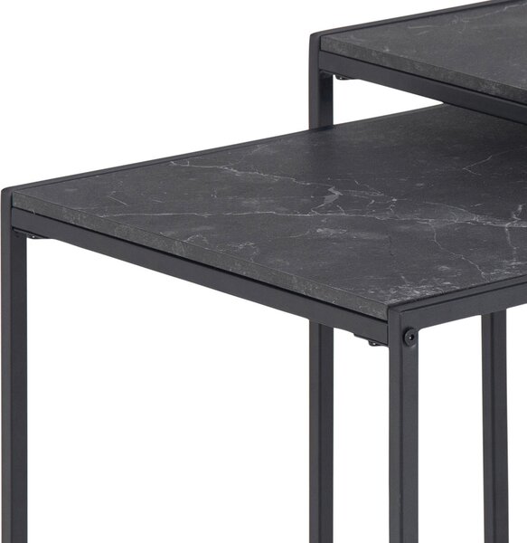 SADA ODKLÁDACÍCH STOLKŮ, černá, kov, kompozitní dřevo, 50/50/45 cm MID.YOU - Konferenční stolky