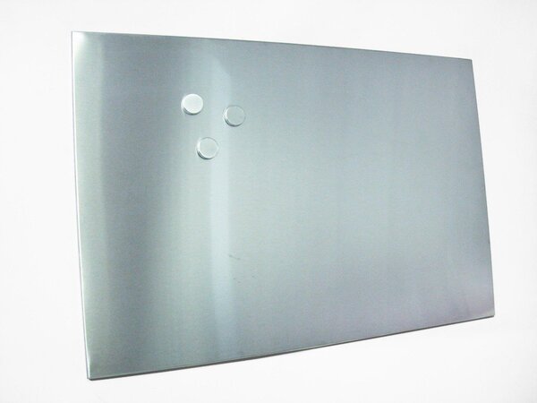 Magnetická deska pro poznámky INOX + 3 magnety, 60x80 cm, ZELLER