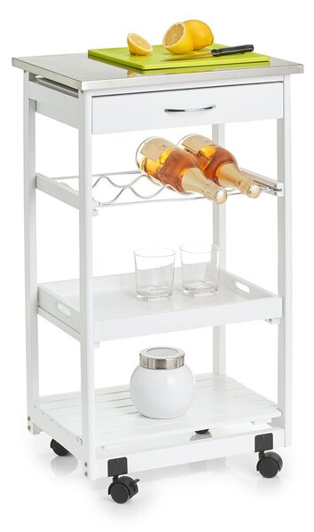 Kuchyňský vozík v bílé barvě pro servírování pokrmů, 82x47x37 cm, ZELLER