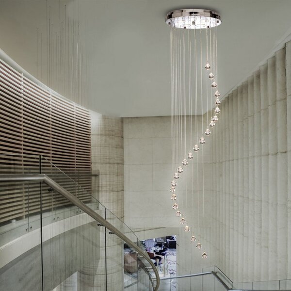 Searchlight 5742CC Závěsný lustr HALLWAY chromový s ověsy výška 180cm