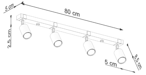 Sollux Lighting Stropní svítidlo FAGER 4L černé