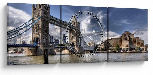 Obraz - Tower Bridge v Londýně (s hodinami) (90x30 cm)