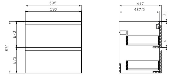 Cersanit Moduo umyvadla se skříňkou 60 cm bílá S801-314-DSM