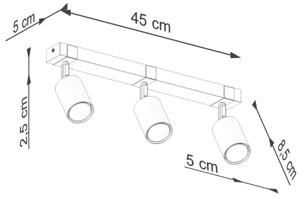 Sollux Lighting Stropní svítidlo FAGER 3 černé