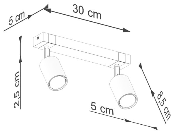 Sollux Lighting Stropní svítidlo FAGER 2 černé