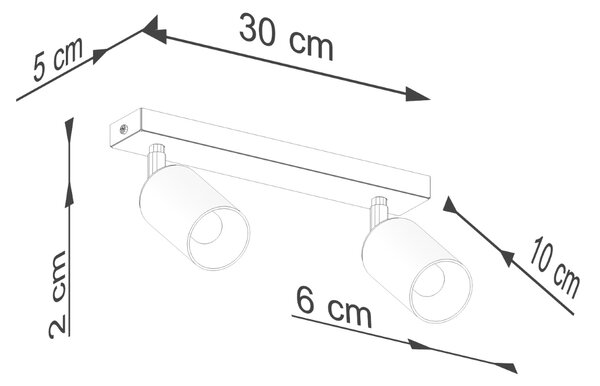Sollux Lighting Stropní svítidlo WINX 2 černá/měděná