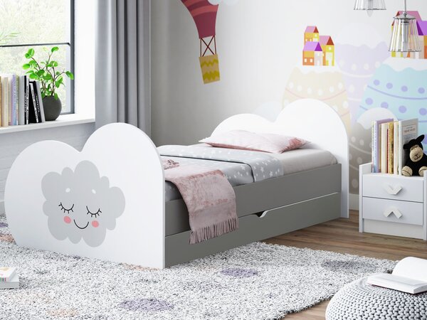 Dětská postel MRÁČEK 180x90 cm, se šuplíkem (11 barev) + matrace ZDARMA