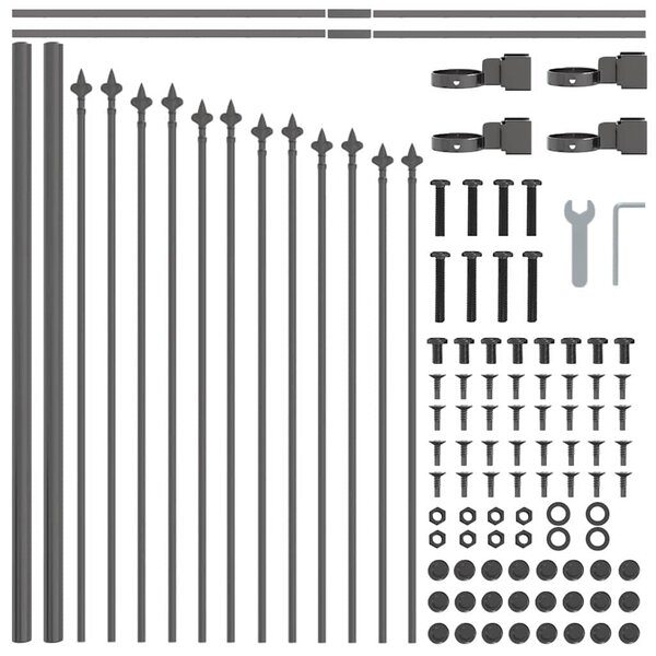 Zahradní plot WOERDEN 2 ks 170 x 115 cm Práškově lakovaná ocel 3360094