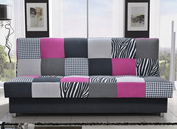 Rozkládací pohovka ZIG-ZAG – spací plocha 116 x 195 cm a úložný prostor zelená
