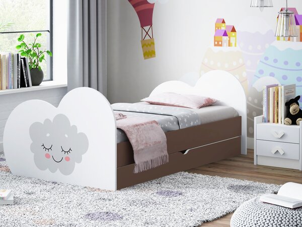 Dětská postel MRÁČEK 180x90 cm, se šuplíkem (11 barev) + matrace ZDARMA